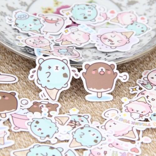 40pcs Lovely Iceream Yummy Sweet Popsicle Scrapbooking Stickers DIY Craft Photo Albums Deco Journal Phone Case Decals