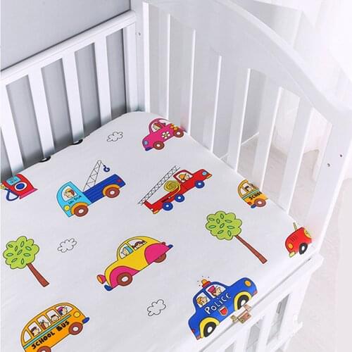 70*130cm/100*56cm Baby Fitted Sheet Protector Cartoon Print Kids Bed Mattress Covers Newborn Toddler Bedding For Cot