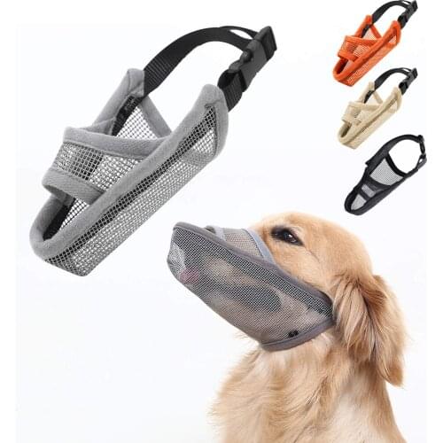 Nylon Dog Muzzle for Small Medium Large Dogs Air Mesh Breathable and Drinkable Pet Muzzle for Anti-Biting Anti-Barking Licking