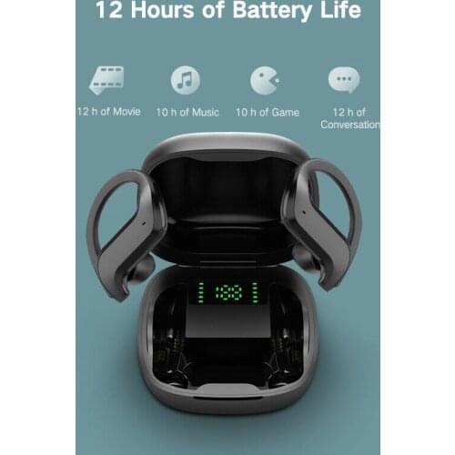 TWS Bluetooth 5.0 Earphones Wireless Headphone Bone Conduction 9D HiFi Stereo Sport Headsets Handsfree With Microphone