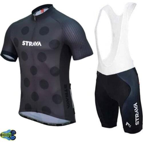 2019 New Team STRAVA Cycling Jersey Set MTB Bike Clothes Summer Bicycle Clothing Cycling Set Maillot Ropa Ciclismo 12D