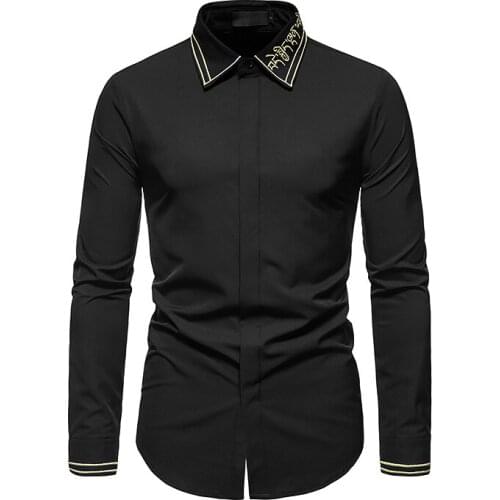 2021 New Business Fashion Long Sleeve Shirt Men Slim fit Design Formal Casual Brand Male Dress Shirt