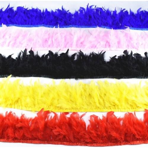 Wholesale 10yards10-15 cm 4-6 inches dyed leather pink Turkey feather stripe trimmed feathers trim skirt slim wedding decoration