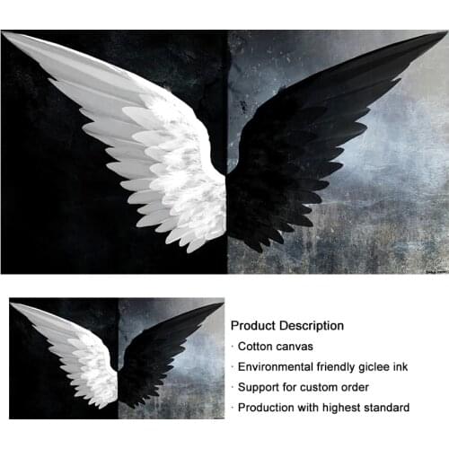 Black White Angel Wings Poster Canva Art Canvas Paintings Posters and Prints on The Wall Art Pictures for Living Room Home Decor