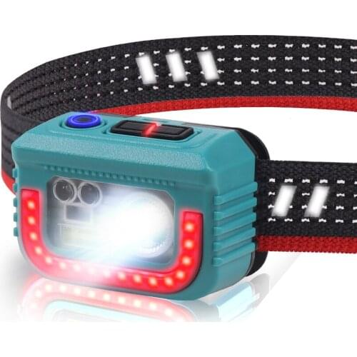 5W XPG LED Headlight 3 in 1 Yellow Red White Outdoor Fishing Camping Sensor Headlight Built-in 900mAh Polymer Battery