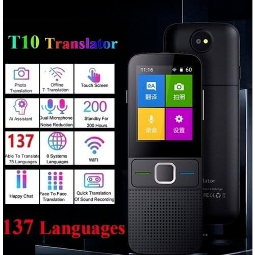 T10 Offline Voice Translator Smart Portable 137 Languages Real-time Translator Abroad Translation Artifact Language Translator