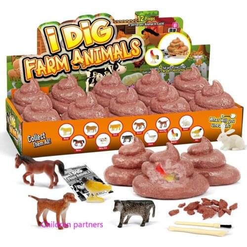 Making fun of toys and excavating new childrens educational toys diy animal set holiday gifts