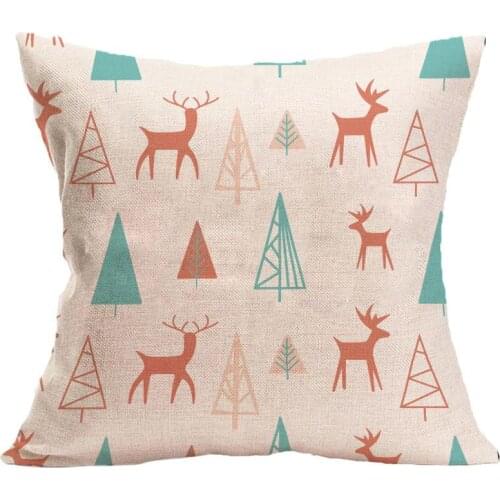 Vintage Printed Geometric Pillow Case Throw Cushion Cover Home Sofa Decor Linen Cotton Pillow Cover