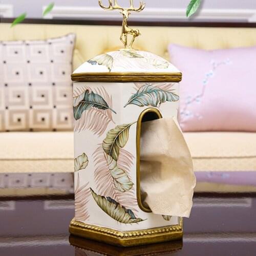 Drawer-Tray Head-Tissue-Box Coffee-Table Luxury Home-Decoration-Ornaments European-Style