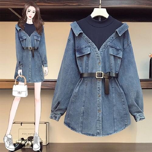 Plus Size Korean Harajuku Vintage Denim Jacket Woman 2021 New Spring Autumn Fashion All-Match BF Splicing Jeans Coat Female A832