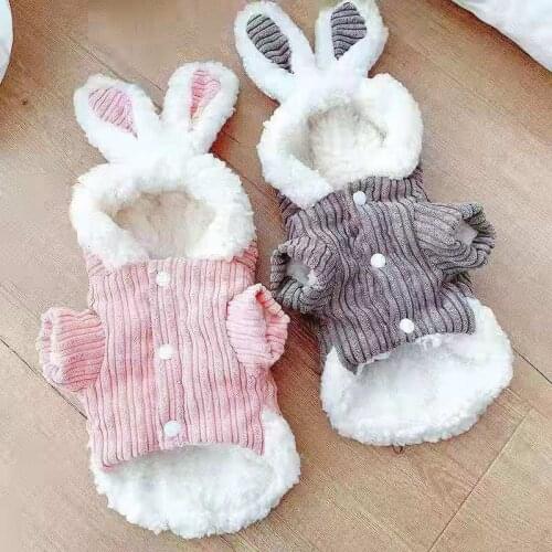 Winter pet dog clothes warm dog down jacket with velvet wadded jacket for small dog teddy french bulldog hoodies