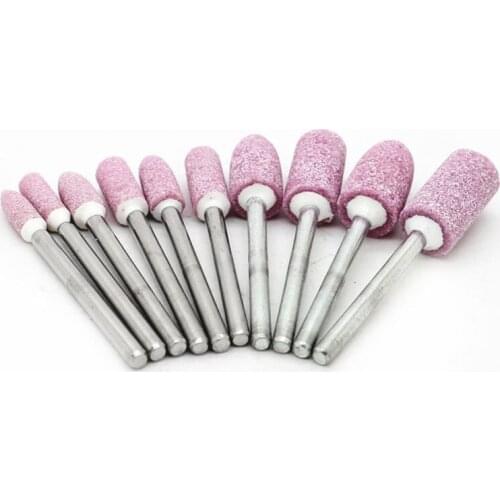 10PCS 1/8 " Red Abrasive Polishing Mounted Stone Rotary Tool Grinding Wheel New