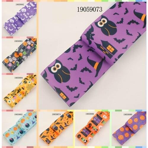 10yards -different sizes -Halloween skulls pattern ribbon printed Grosgrain ribbon 19058993