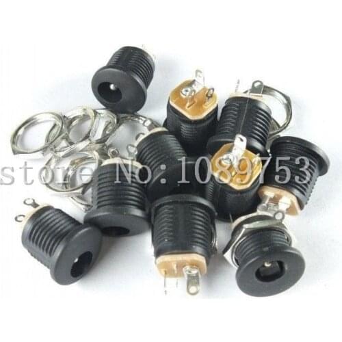 100pcs x DC Power Outlet Jack Socket 5.5x2.1mm Diameter 5.5mm Inner Pin 2.1mm
