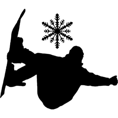 14.6CM*12.5CM Fashion Snowboard Extreme Sports Decal Vinyl Car Sticker Silhouette S9-1023
