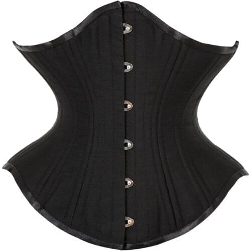 20 Double Steel Bone Waist Cincher Corset Waist Slimming Underbust Hourglass Heavy Duty Bustier XS-3XL Black Corset Top Lingerie