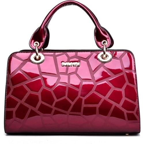 2020 Fashion High Quality Patent Leather Luxury Tote Bag Embossed Handbag Womens Diagonal Shoulder Bag