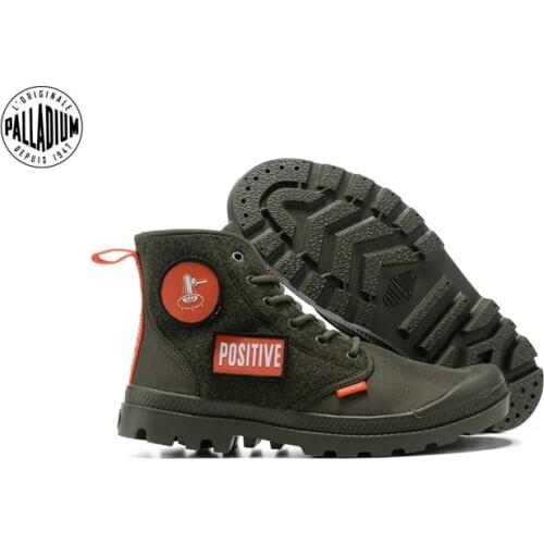 2021 New Hot PALLADIUM Men Women Personalized Velcro Baggy Sneakers Soldiers Boots Army green Canvas Casual Shoes Size 35-45