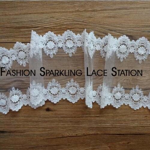 5yard bilateral embroidery off white lace trim