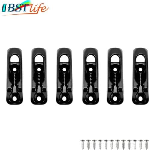 6X Black Nylon Jam Cleat Self-lock Rope Cord Tensioner Runner for Outdoor Safety Canoeing Kayak Surfing Boat Accessories