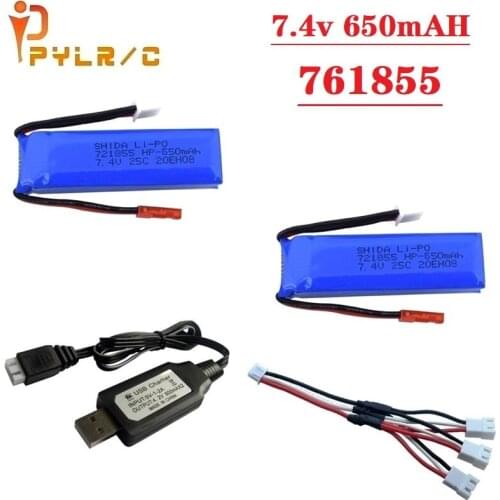 7.4V 650mAh rechargeable battery with battery charger for WLtoys A202 A212 A222 A232 A242 A252 4WD RC Car