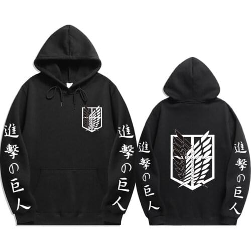 Anime Attack On Titan Hoodies Printed Cool Pullover Sweatshirt Casual Harajuku Loose Tops For Spring Sportswear Cosplay