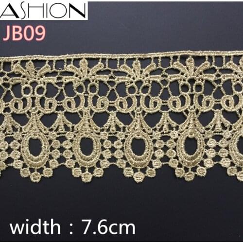 ASHION bridal venise gold lace trim DIY Garment Accessories 76mm Wedding Lace Material JB09