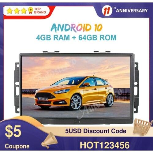 Android 10 64GB Car Radio GPS Navigation for Chrysler Jeep Dodge 300C 2004-2008 Head Unit Radio Recorder Multimedia Player Wifi