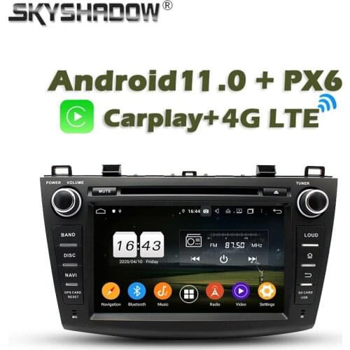720P Carplay PX6 Car multimedia DVD Player DSP Android 10.0 4G+64G GPS RDS Auto Radio wifi Bluetooth 5.0 For Mazda 3 2009-2012