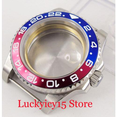 Fit MIYOTA ETA2836 Automatic Movement 40mm Stainless Steel Watch Case With Alloy Rotating Watch Bezel Sapphire Glass
