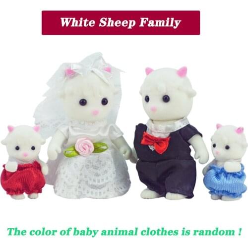 Children Toys Miniatures Furniture For Dolls 1/12 Forest Animal Family Action Figure Dolls Set White Sheep Family Diy Girls Toys