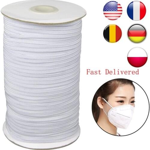 Elastic Band for Sewing 3mm Elastic Cord-Heavy Stretch Knit Braided Elastic for Jewellery Making Elastique Couture