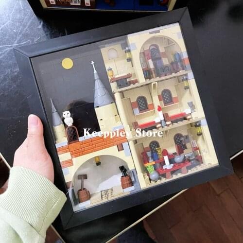 Idea Series Science Research Institute Framed Painting Building Block Brick Mural 3D Model Hanging pictures Home Decoration