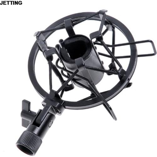 JETTING Black Mic Microphone Shock Mount Clip Holder Stand Radio Studio Sound Recording Bracket Drop Shipping