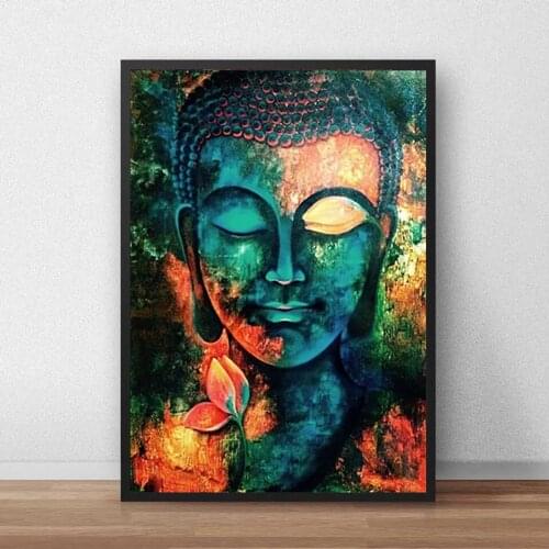 China Fangqing HD Print Modern Religious Buddha Statue Canvas Painting Poster Wall Art Living Room Home Decoration
