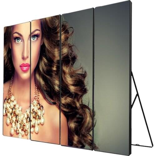 China Factory Light Weight P1.86 Mirror Poster Led Screen Full color Commercial Floor Stand Ultra Thin Digital advertising Board