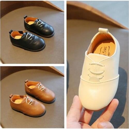 Hot Childrens small leather shoes Boys slip-on sneakers soft bottom Comfortable Single shoes Baby toddler shoes size 21-30