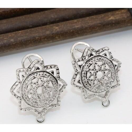 Fashion Hot Sale 20mm Silver-color Elegant Stud Earrings One Pair Top Quality Flower Shape Hollow Women Jewelry B2838