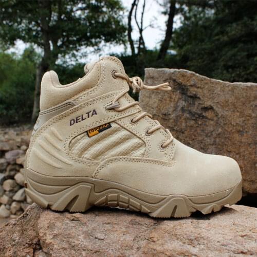 Mens Winter Military Shoes Tactical Desert Combat Ankle Boats Army Work Shoes Plus size 39-47 Leather Snow Boots