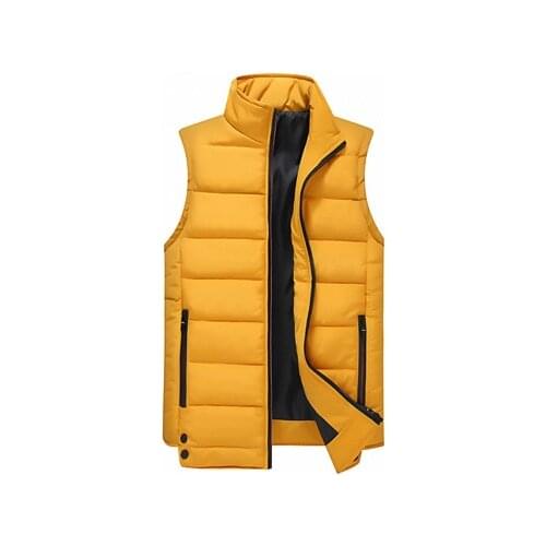 Mens Sleeveless Jackets Winter Man Stand Collar Cotton Padded Vest Coats Men Thick Warm Windbreaker Waistcoats Clothing