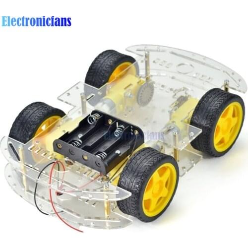Diy Electronic Smart Car Kit 4WD Smart Robot Car Chassis Kits Car With Speed Encoder and Battery Box for Arduino Diy Kit