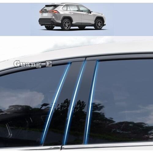 For Toyota Wildlander 2020-2021 Car PC Material Pillar Post Cover Door Trim Window Piano Black Molding Sticker Plate