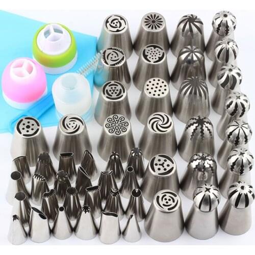 54 Pcs/Set Flower Bakery Russian Skirt Icing Piping Nozzles Decorating Tips Tools Cake Cream Baking Decorating Tools Bakeware