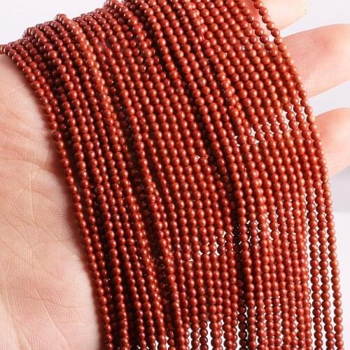 Natural Stone Round Beads Punch Red Crystal Stone for Charms Jewelry Accessories Making Craft Bracelet Necklace for women