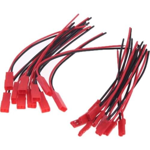 New Arrival 10 Pairs=20pcs=10 Female+10 Male 100mm 150mm 200mm Male and Female JST Connector Plug for RC Lipo Battery Part
