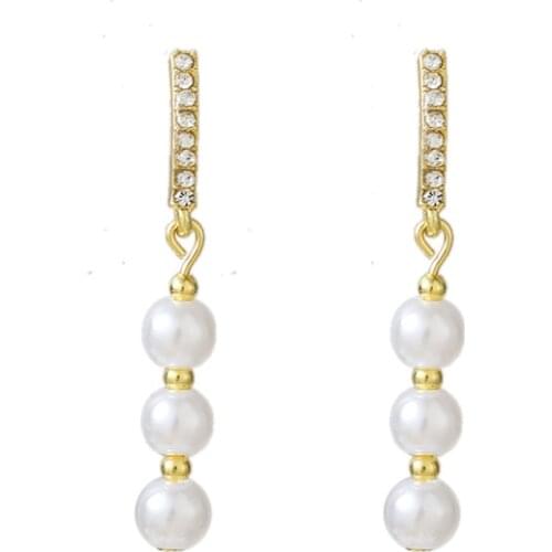 New Earrings Fashion Jewelry Simulation Pearl Simple Long Statement Earrings Wholesale Earrings For Women