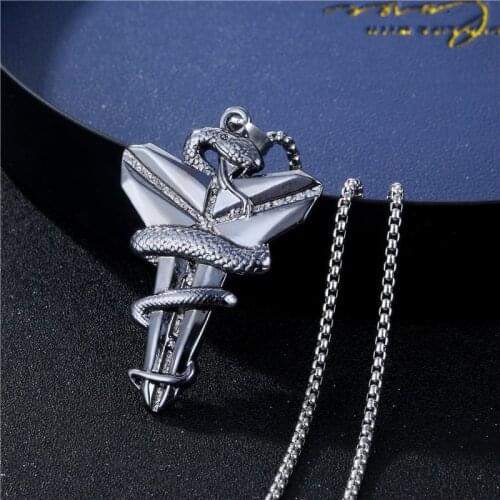 New personality temperament basketball fan pendant hip hop viper cross necklace boys and girls jewelry trendy matching anniversa