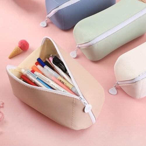 80% Off Pencil Bag Large Capacity Multi-function Faux Leather Stationery Pouch Zipper Bag for School