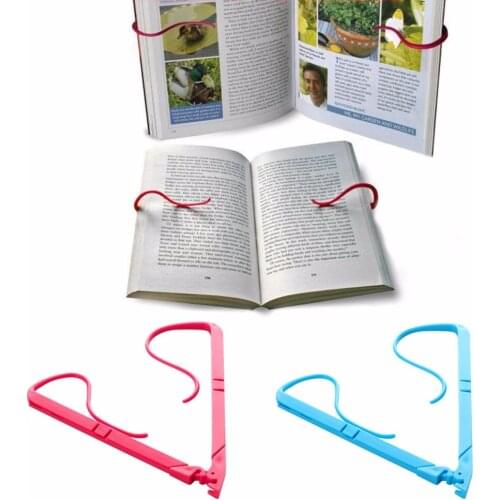 1pc Books Stand Portable Hands Free Book Holder Folding Stand Holds Pages Open Clip Fixed Clamp #277199