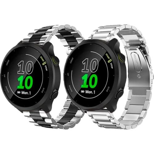 Band for Samsung Galaxy Watch active 2 40mm/Garmin Vivoactive 4 4S 3/Forerunner 158 245 Venu 2 2s Stainless Steel Strap Bracelet